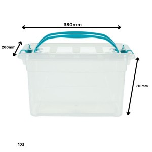 Whitefurze Clip Carry Box 3pc Set (5  7 & 13 Litre)
